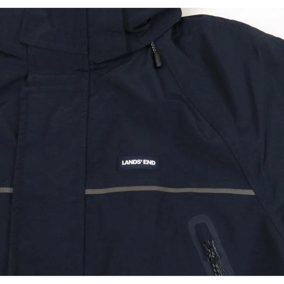 Lands End Waterproof Windproof Insulated Mens Hooded Full Zip Parka Jacket S - Picture 2 of 11